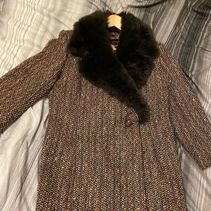 Vintage Celine wool jacket with faux fur collar